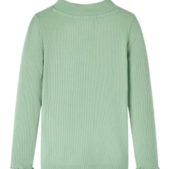 Kindershirt met lange mouwen lage col 128 donkermintkleurig>vidaXL