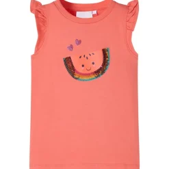 Kleding & Accessoires*vidaXL Kindershirt met ruches aan de mouwen 116 kleurig Koraal
