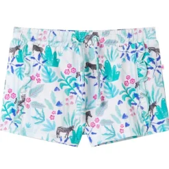 Kleding & Accessoires*vidaXL Kindershorts met trekkoord 128 ecru en donkermint
