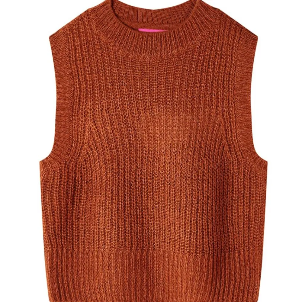 Kleding & Accessoires*vidaXL Kinderspencer gebreid 92 cognackleurig
