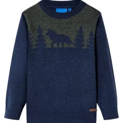Kindertrui gebreid 92 marineblauw>vidaXL Hot