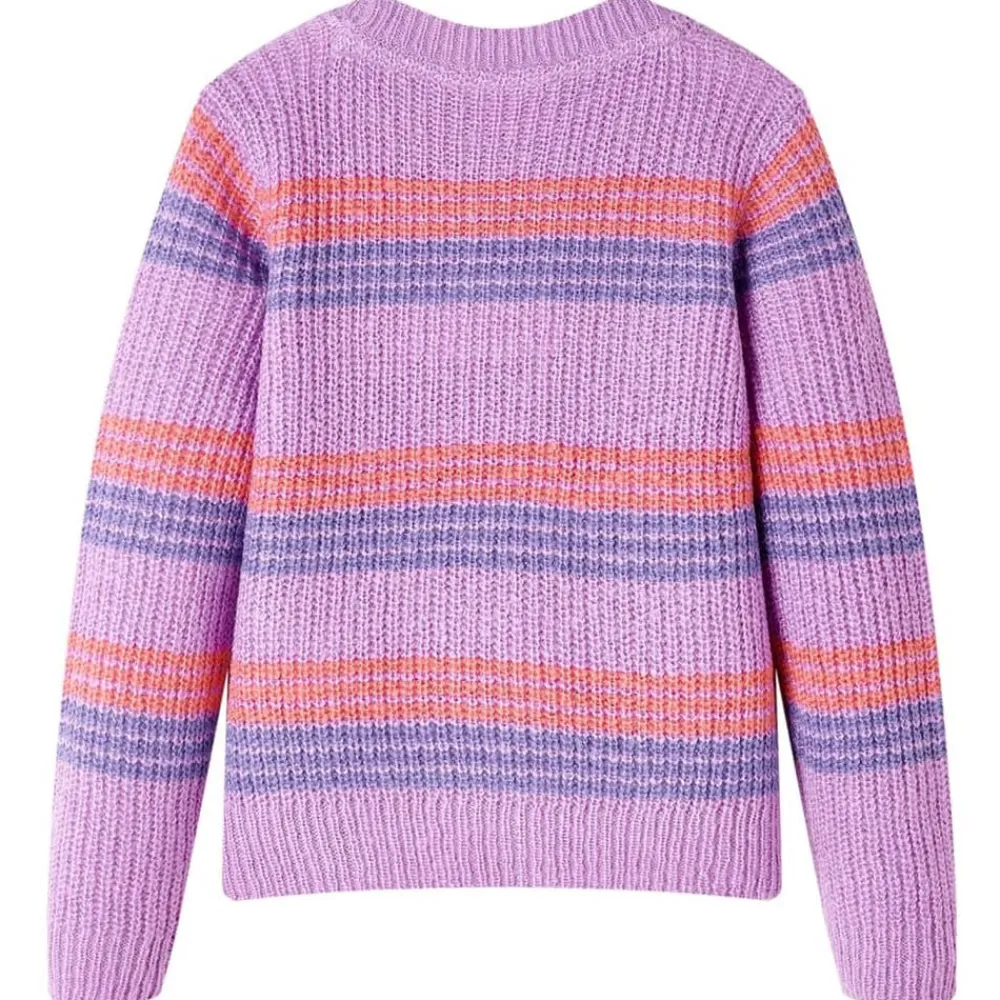 Kindertrui gebreid met strepen 92 lila en roze>vidaXL Discount