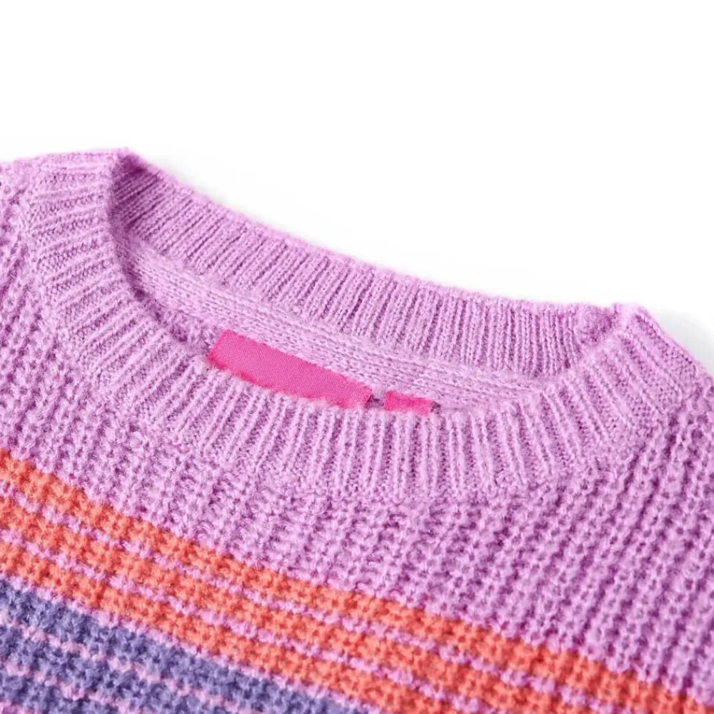 Kindertrui gebreid met strepen 92 lila en roze>vidaXL Discount