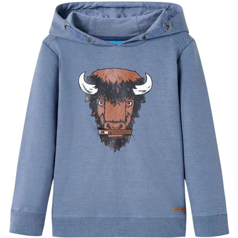 Kleding & Accessoires*vidaXL Kindertrui met capuchon 104 gemêleerd blauw