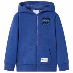 Kleding & Accessoires*vidaXL Kindervest met capuchon en rits 92 gemêleerd donker Blauw