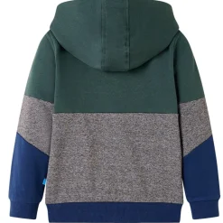 Kindervest met capuchon en rits 92 donkergroen>vidaXL Clearance