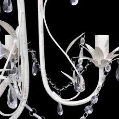 Verlichting*vidaXL Kristallen kroonluchter met wit elegant design (3 lampen)