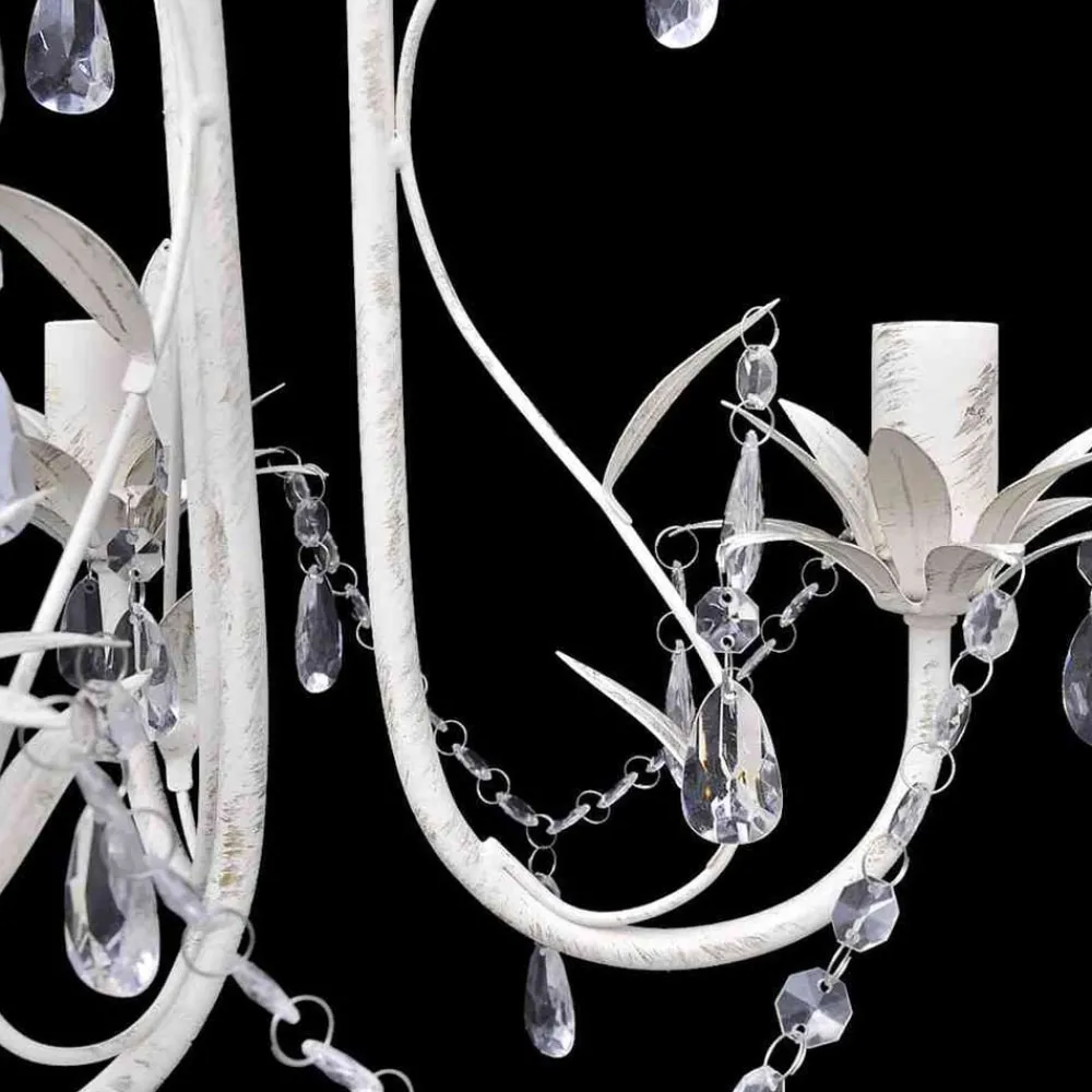 Verlichting*vidaXL Kristallen kroonluchter met wit elegant design (3 lampen)