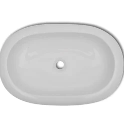 Sanitair & Loodgietersbenodigdheden*vidaXL Luxe keramische wasbak ovaal 63 x 42 cm Wit