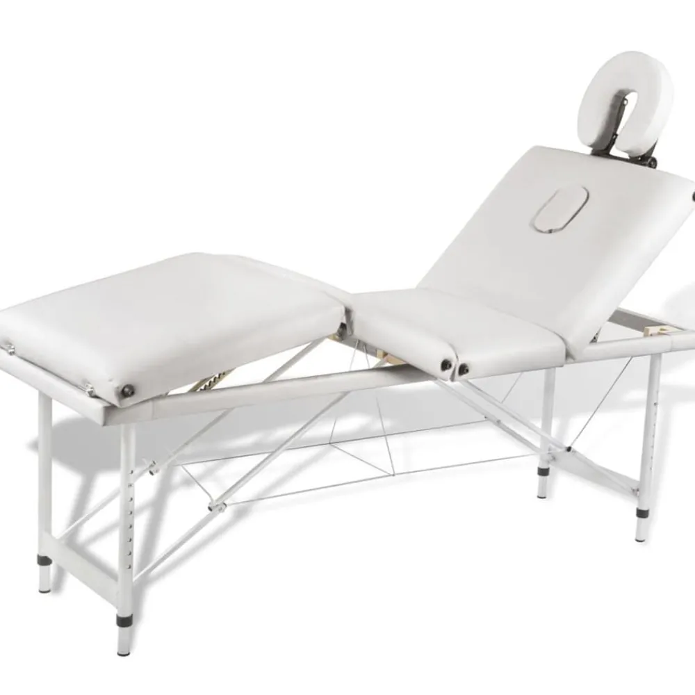 Uiterlijk & Gezondheid*vidaXL Massagetafel inklapbaar met aluminium frame (vier delen / crèmewit) Crèmewit