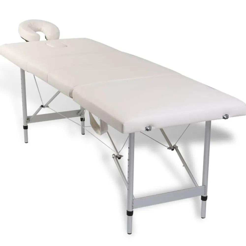 Uiterlijk & Gezondheid*vidaXL Massagetafel inklapbaar met aluminium frame (vier delen / crèmewit) Crèmewit