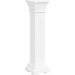 Tuin & Gazon*vidaXL Plantenstandaard klassieke zuil MDF Wit