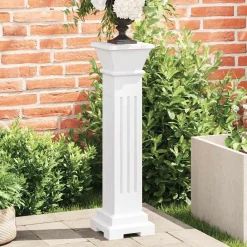 Tuin & Gazon*vidaXL Plantenstandaard klassieke zuil MDF Wit