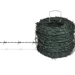 Bouwbeslag*vidaXL Prikkeldraad op rol 100 m groen