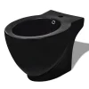 Sanitair & Loodgietersbenodigdheden*vidaXL Ronde staande keramieken bidet (zwart)