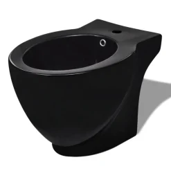 Sanitair & Loodgietersbenodigdheden*vidaXL Ronde staande keramieken bidet (zwart)