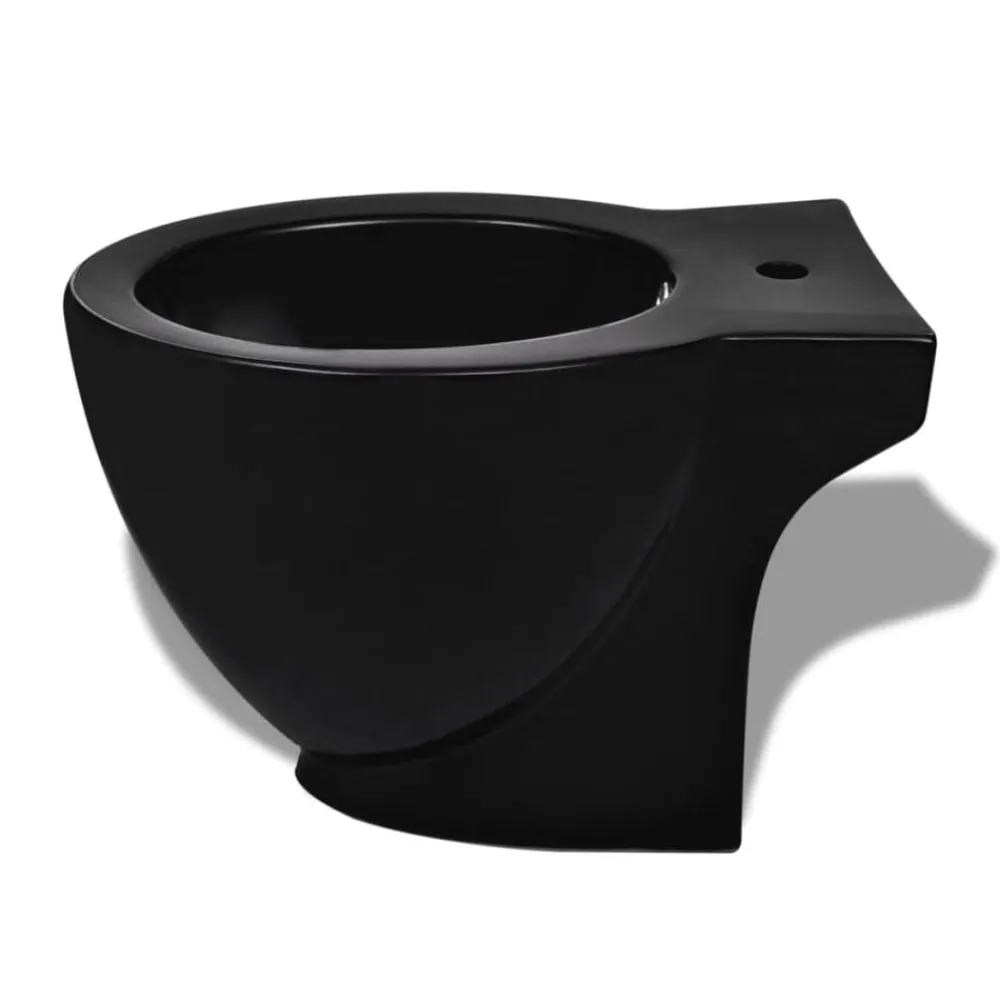 Sanitair & Loodgietersbenodigdheden*vidaXL Ronde staande keramieken bidet (zwart)