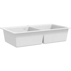 Sanitair & Loodgietersbenodigdheden*vidaXL Spoelbak opbouw graniet dubbele bak Wit