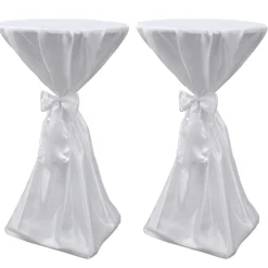 Woon- & Tuinaccessoires*vidaXL Statafelhoes met strik 60cm Wit (2 stuks)
