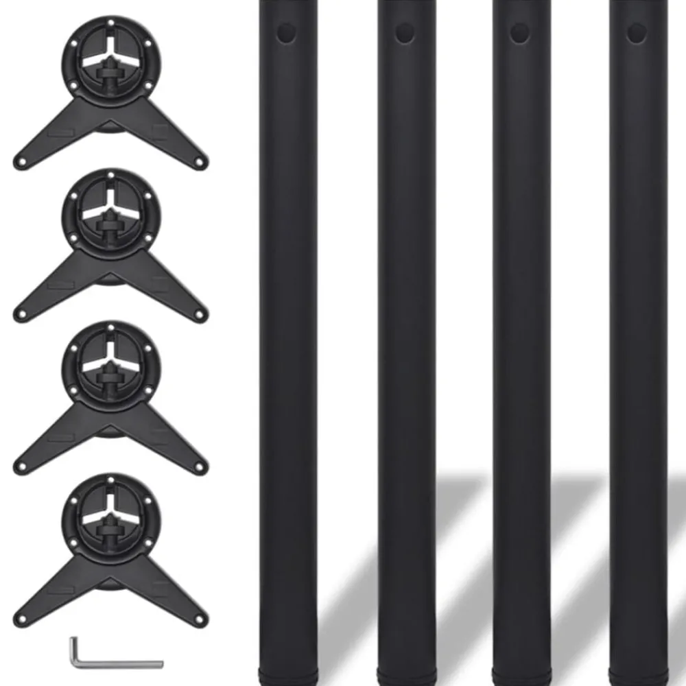 Tafelaccessoires*vidaXL Tafelpoten in hoogte verstelbaar 710 mm 4 st Zwart