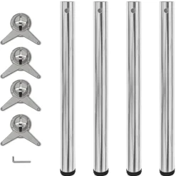 Tafelaccessoires*vidaXL Tafelpoten in hoogte verstelbaar 710 mm 4 st Chroom