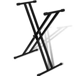 Verstelbare keyboardstandaard dubbel X-frame>vidaXL New