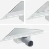 2 in 1 Driehoek Doucheafvoer Zilver 32 x 32 x 7,5 cm>vidaXL Outlet