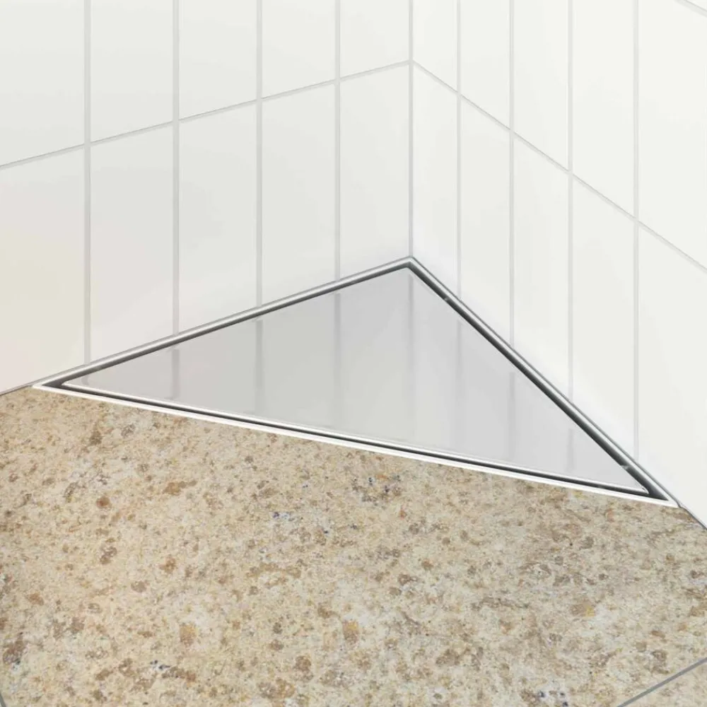 2 in 1 Driehoek Doucheafvoer Zilver 32 x 32 x 7,5 cm>vidaXL Outlet