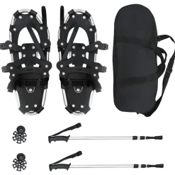 Buitensport*vidaXL 3 in 1 sneeuwschoenen met wandelschoenen en Zwart Zilver