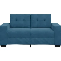 Banken*vidaXL | Loveseat | met kussen Fluweel Blauw