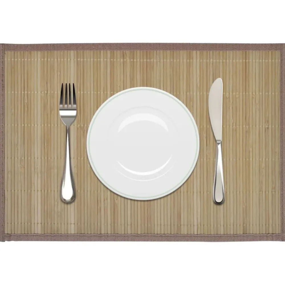 Linnengoed*vidaXL 6 st Placemats 30x45 cm bamboe Bruin