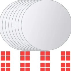 8 st Spiegeltegels rond glas>vidaXL New