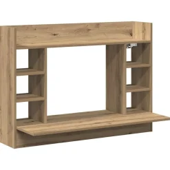 Kantoormeubelen*vidaXL Aan de muur bevestigd bureau met plank artisanaal eikenkleurig Zwart eiken