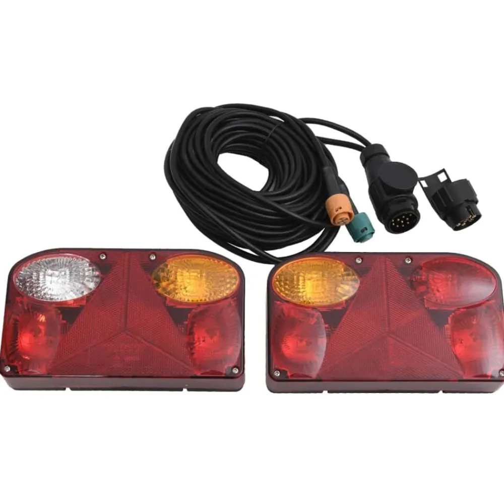 Voertuigonderdelen & -Accessoires*vidaXL Aanhangerlampen 2 st klassiek peertje 12 V 23x6x13 cm rood
