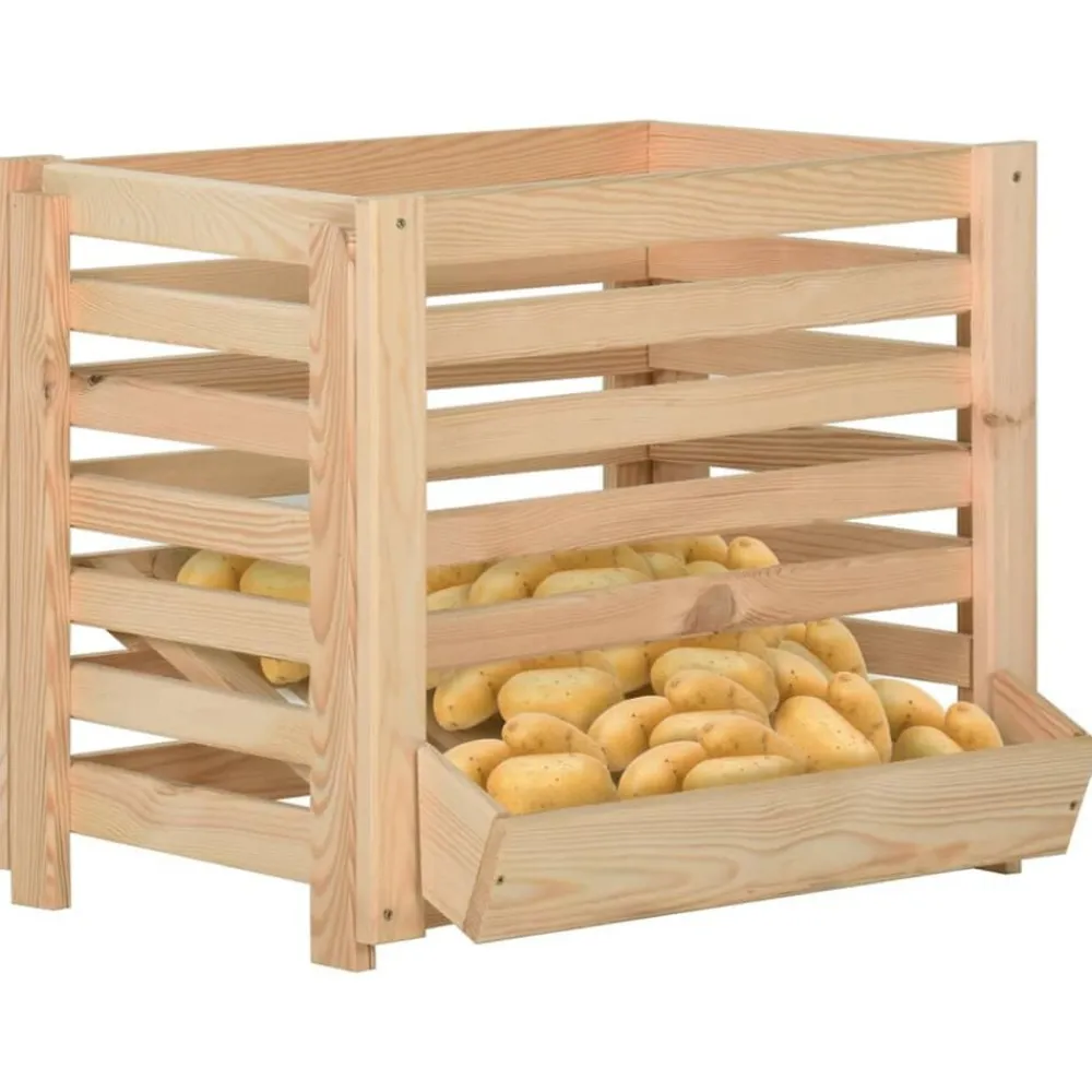 Huishoudelijke Benodigdheden*vidaXL Aardappelkist 60x40x50 cm massief grenenhout
