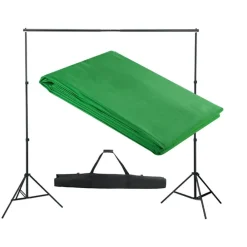Camera & Optiek*vidaXL Achtergrondsysteem 300x300 cm Groen