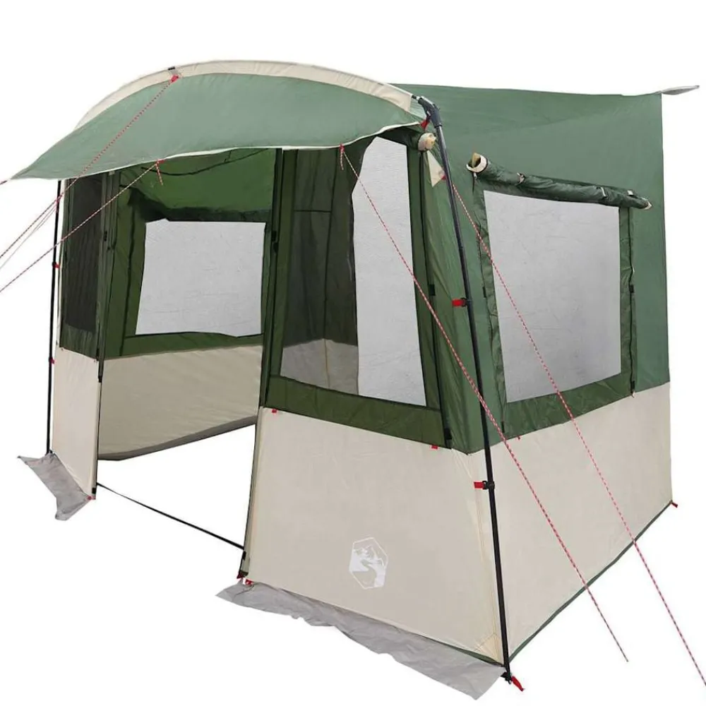 Buitensport*vidaXL Achterkleptent voor Caravan met dak 352 x 250 x 240 cm Groen