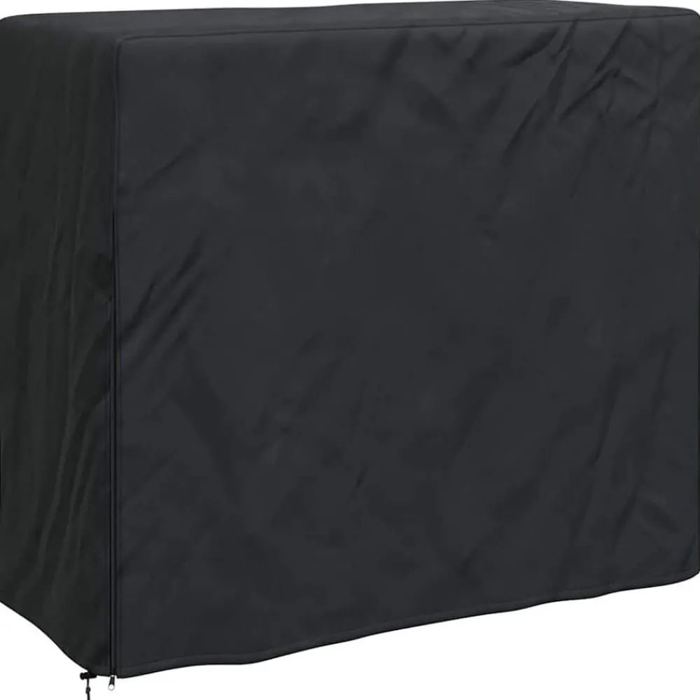 Afdekhoes voor haardhoutrek Effen Zwart 600D Oxford Stof>vidaXL New