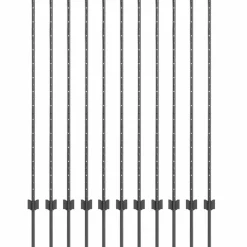 Tuinafscheidingen*vidaXL Afrasteringspaal 11 pcs Grijs 140 cm Staal Staal/grijs