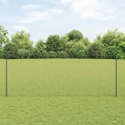Tuinafscheidingen*vidaXL Afrasteringspaal 11 pcs Grijs 140 cm Staal Staal/grijs