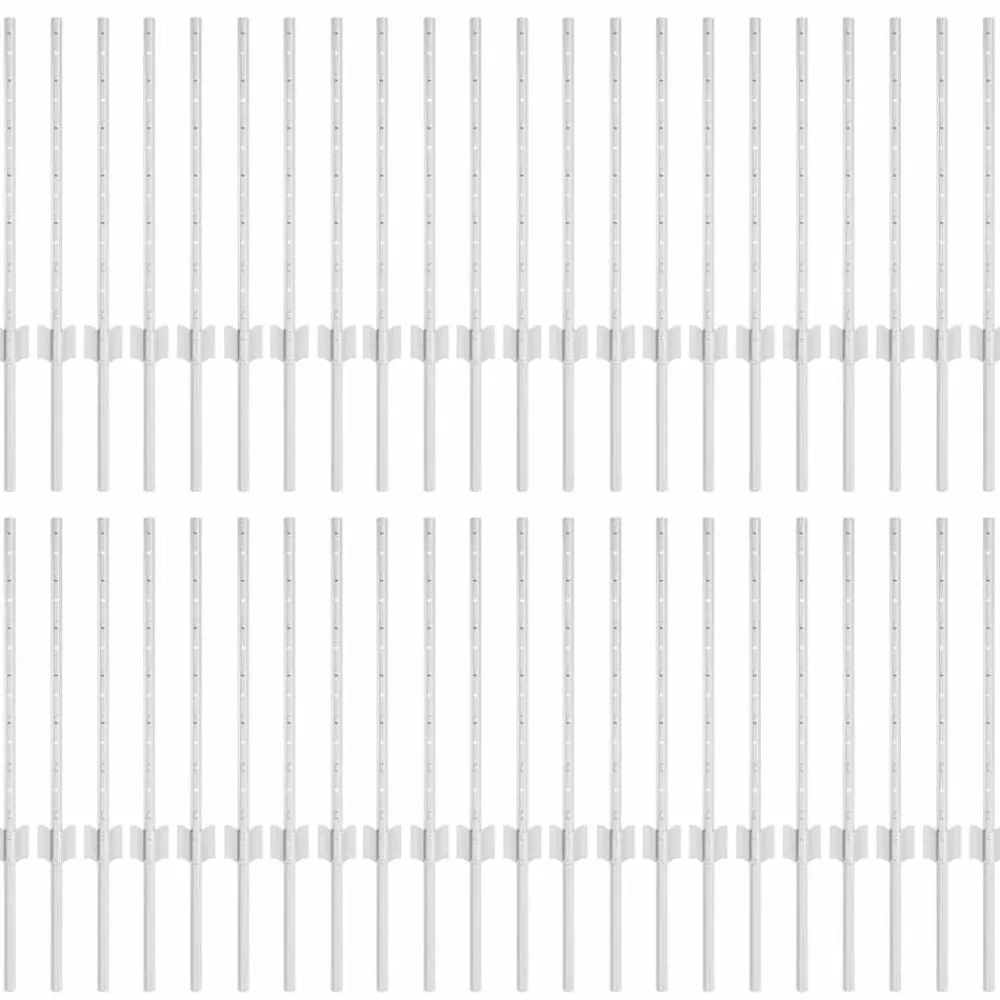 Afrasteringspaal 44 pcs Zilver 100 cm Staal>vidaXL