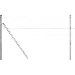 Tuinafscheidingen*vidaXL Afrasteringspaal 26 pcs Grijs 3,2 x 3,2 x 80 cm Gegalvaniseerd staal