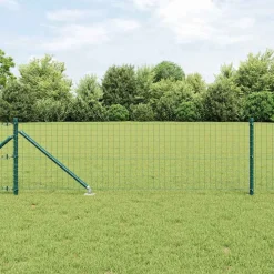 Tuinafscheidingen*vidaXL Afrasteringspaal 7 pcs Staal Groen