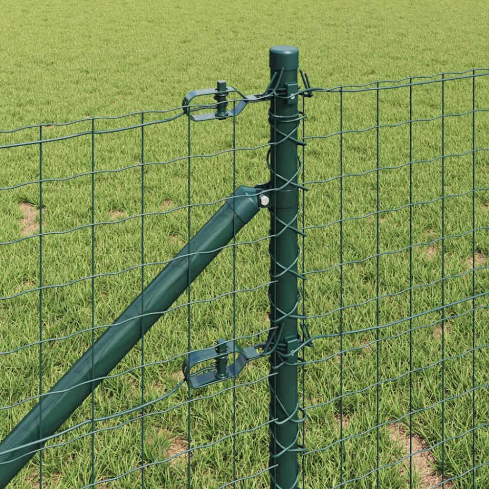 Tuinafscheidingen*vidaXL Afrasteringspaal 7 pcs Staal Groen