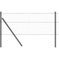 Tuinafscheidingen*vidaXL Afrasteringspaal 13 pcs Staal Grijs