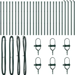 Afrasteringspaal 26 pcs Grijs 3,2 x 3,2 x 50 cm>vidaXL Clearance