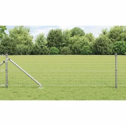 Tuinafscheidingen*vidaXL Afrasteringspaal 26 pcs Grijs 3,2 x 3,2 x 105 cm Gegalvaniseerd staal