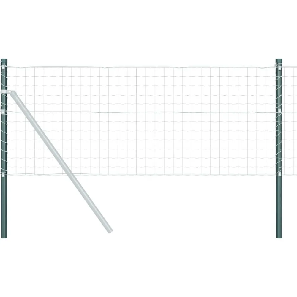 Tuinafscheidingen*vidaXL Afrasteringspaal 2 pcs 50 cm Poedergecoat staal Groen
