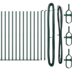 Tuinafscheidingen*vidaXL Afrasteringspaal 13 pcs Staal Groen