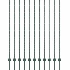 Afrasteringspaal 11 pcs Groen 150 cm Staal>vidaXL Hot
